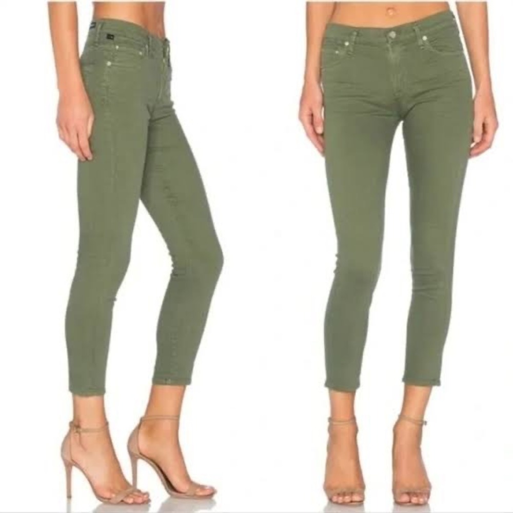 Citizens of Humanity Rocket High Rise Skinny Jeans Olive Green 1487F-799 Size 31